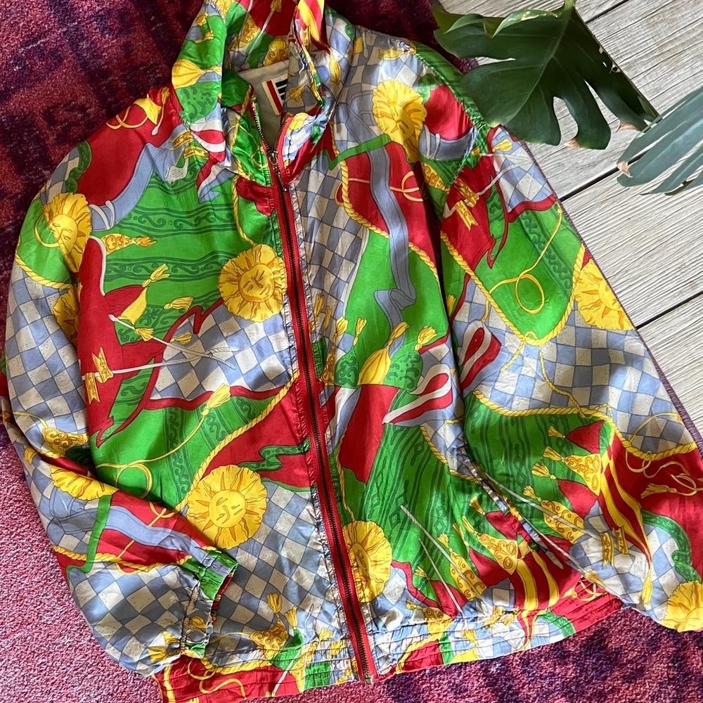 EVR Div Rosso Bonnet Silk Jacket – Vintage Size S